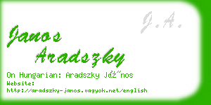 janos aradszky business card